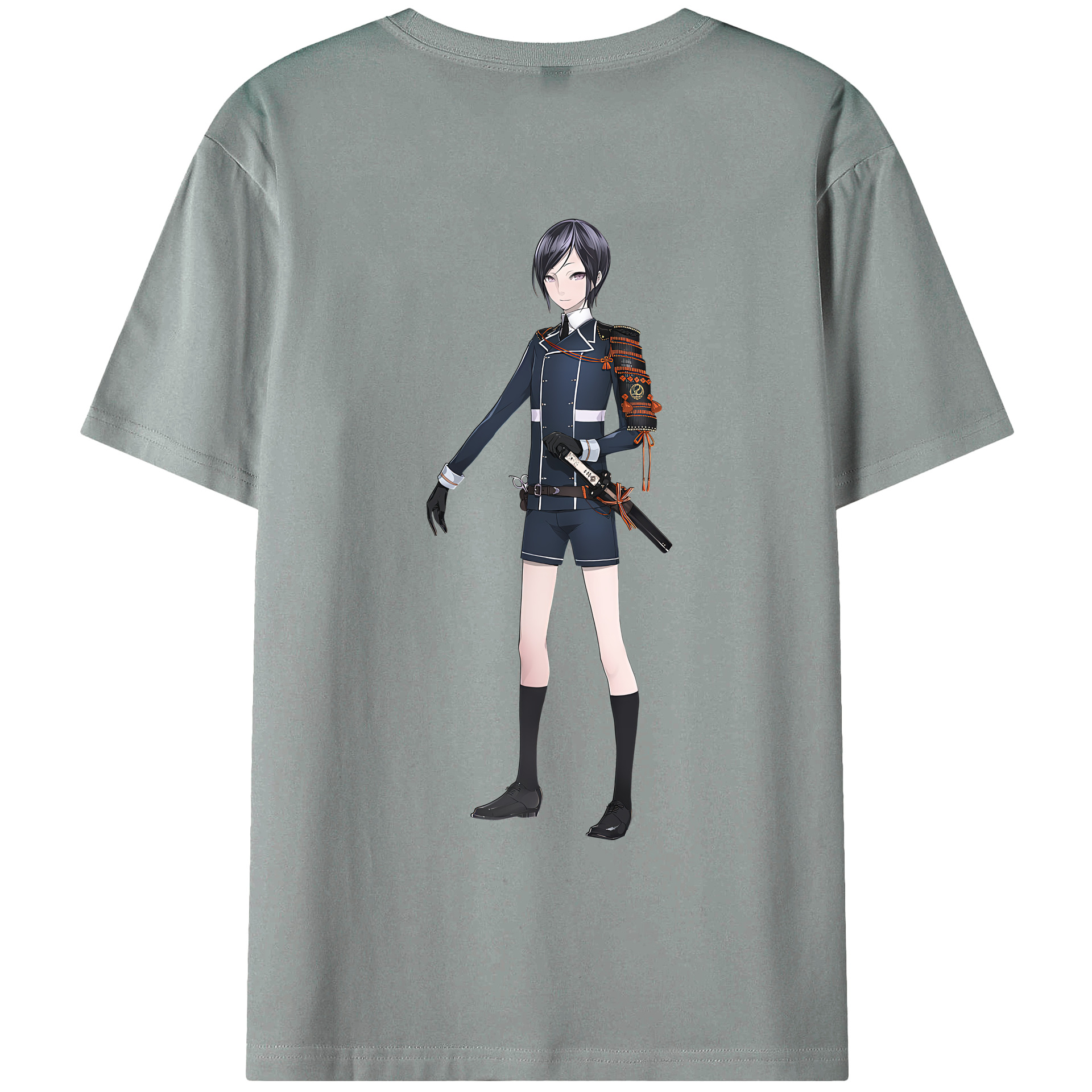 （画像用） 刀剣乱舞 Touken Ranbu 綿100％ メンズ半袖Tシャツ（バックプリント） 通気性